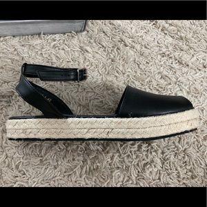 Peep Toe Ankle Strap Espadrille Sandals